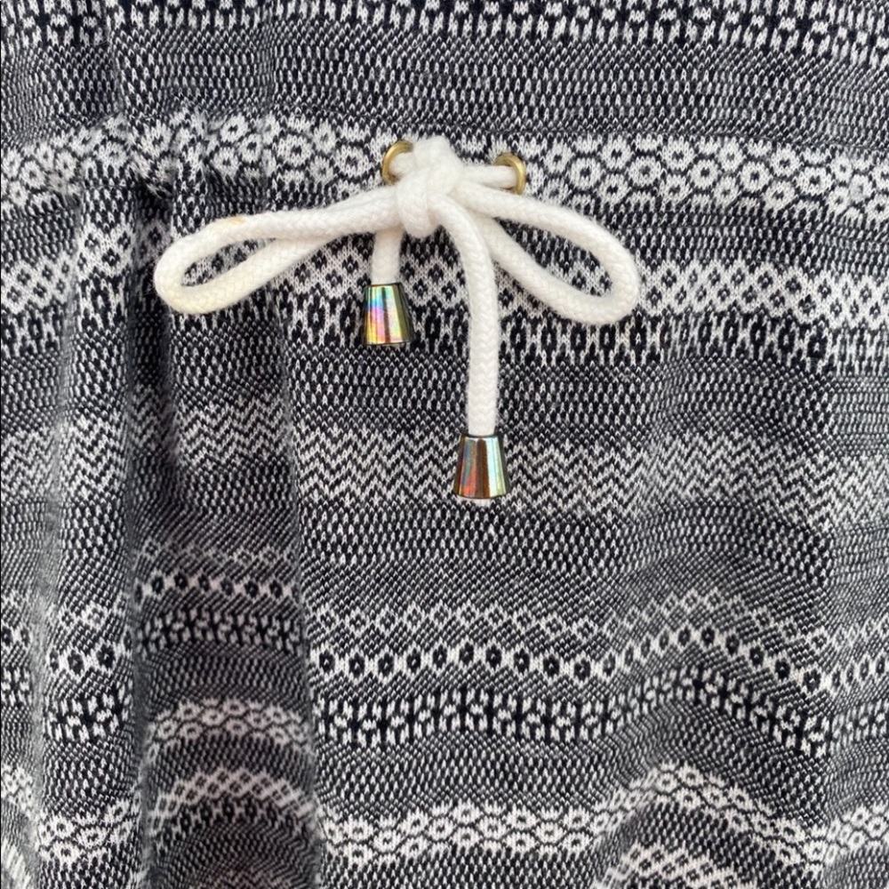 Sezane Gray & Black Striped Dress Drawstring Waist size Large - Picture 3 of 6